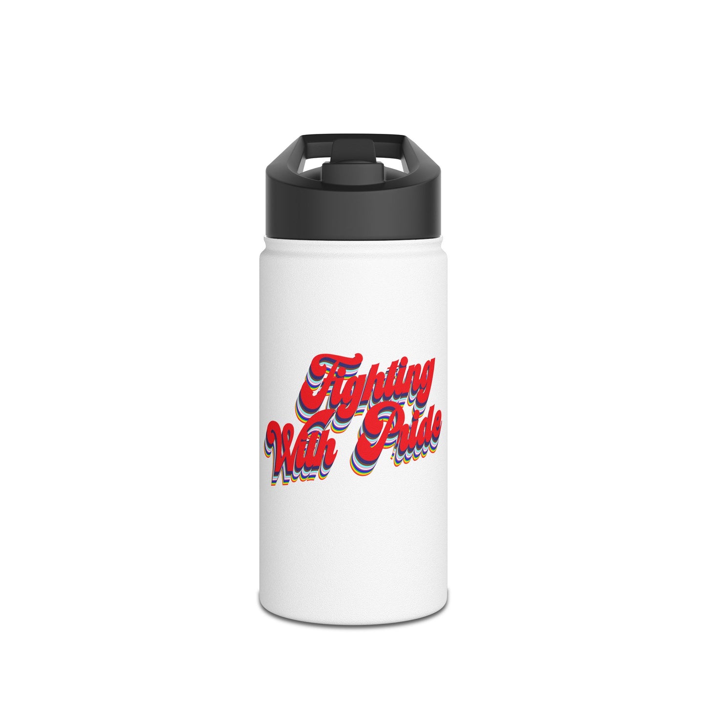Fighting with Pride Stainless Steel Water Bottle, Standard Lid