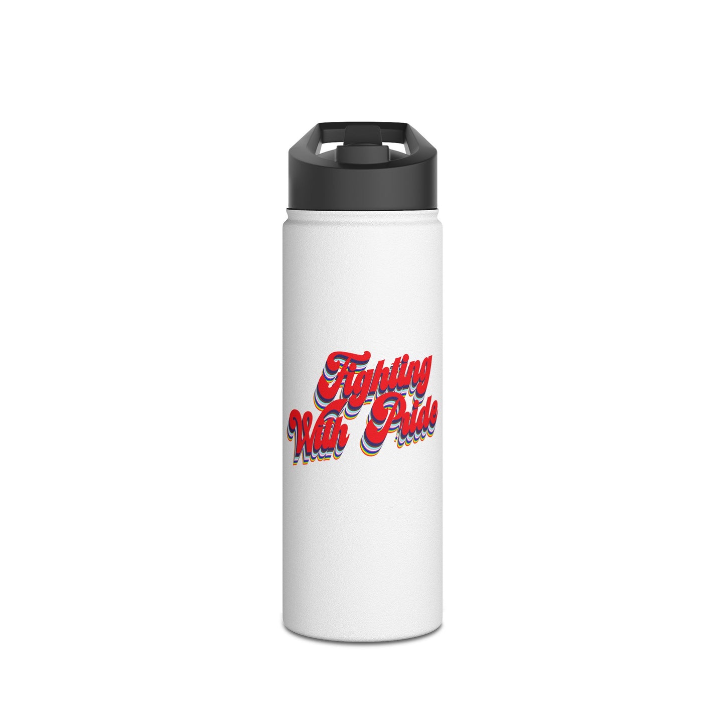 Fighting with Pride Stainless Steel Water Bottle, Standard Lid