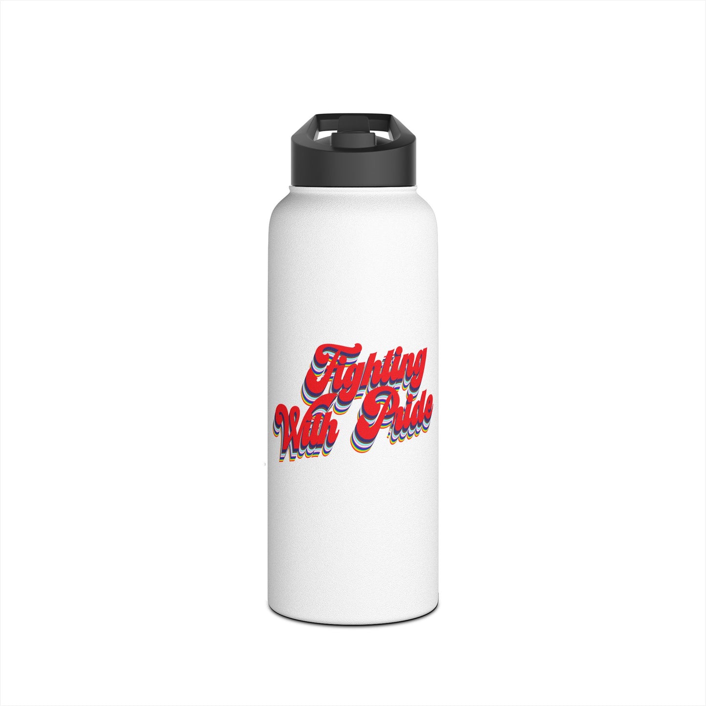 Fighting with Pride Stainless Steel Water Bottle, Standard Lid